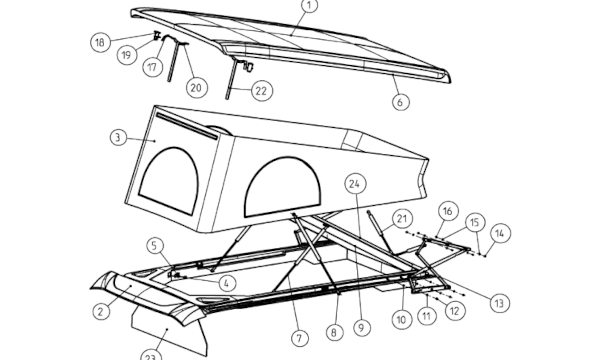 Liftable roof spare parts