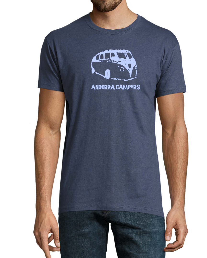 T-shirt Andorra Campers, Denim Blue - Andorra Campers Online Shop