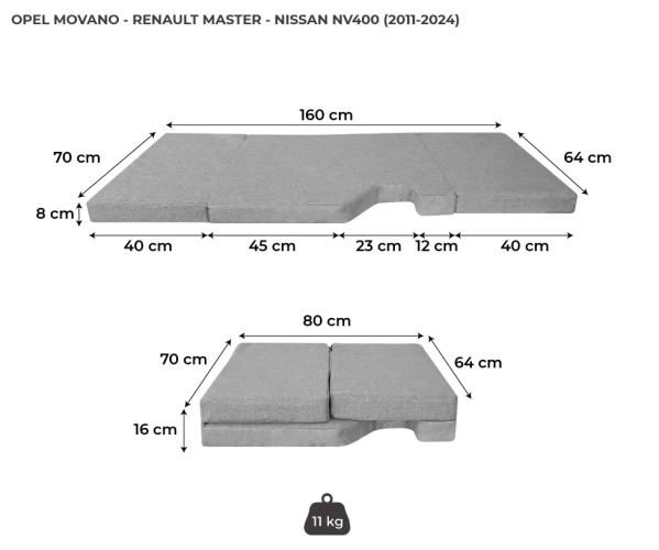 Fahrerhausbett Opel Movano/Renault Master/Nissan NV400 (2011-2024)