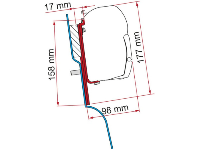 Adaptador FIAMMA F45 Ford Custom Nugget Plus (TECHO ALTO)