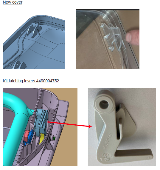 Locking hooks to adapt new Mini Heki Style FL skylight cover