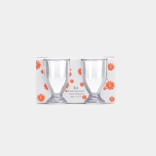 Set of 4 transparent stemmed glasses