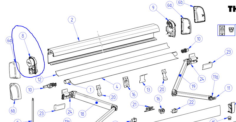 Thule Omnistor tapa interna amb mecanisme de gir esquerra 4200 antracita