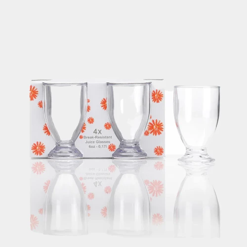 Set 4 vasos con pie transparentes