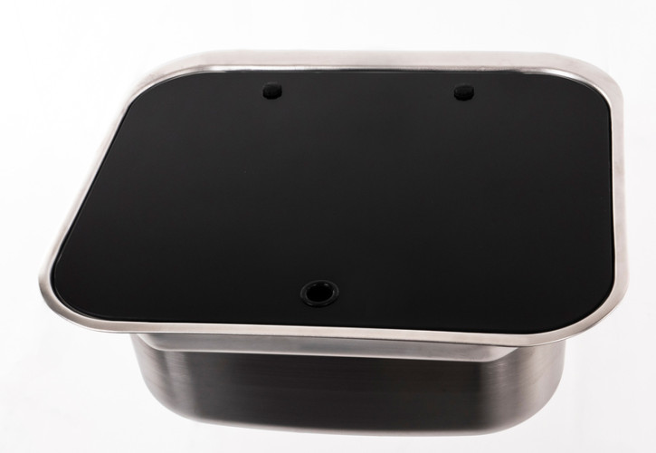 CARBEST sink with glass lid 415 x 365 mm