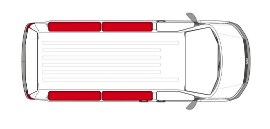 Thermal mats living space for Volkswagen T5/T6/T6.1 long wheelbase from 2003