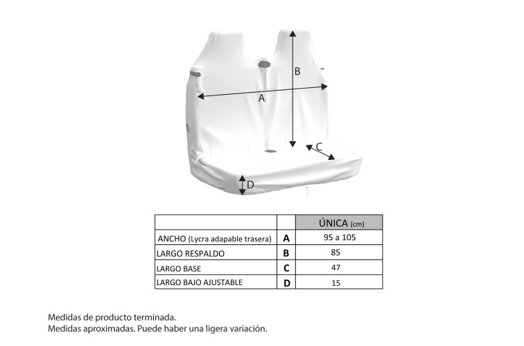 Funda bancada doble trasera GLASSY Fiji cinturón central