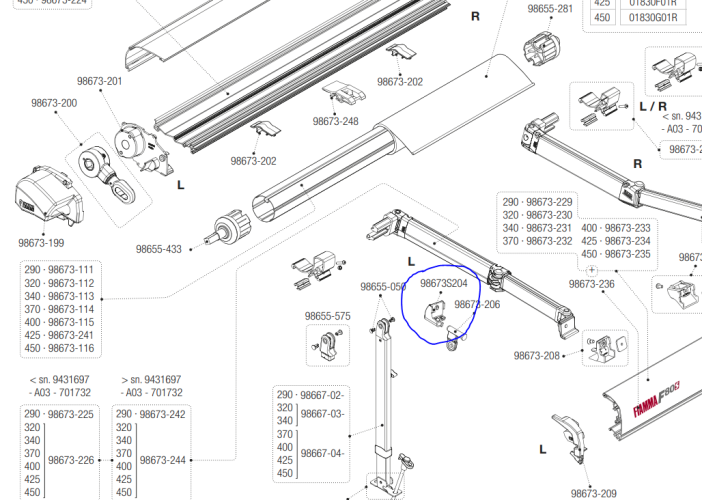 Bracket left awning F80 S FIAMMA