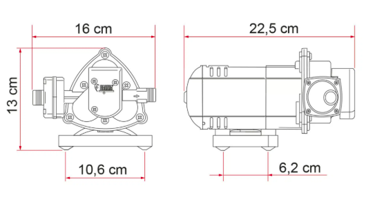 Bomba autoaspirante FIAMMA Aqua8 10L/min 1,5 bar (12V)