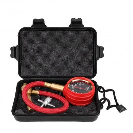 Quick deflator with pressure gauge + case, Afrikaan