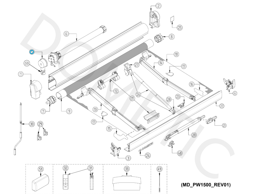 Mecanisme de gir per a DOMETIC PW1500