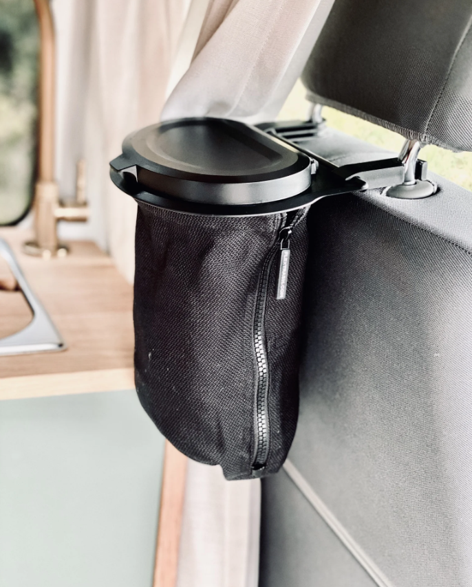 Headrest support for bin FLEXTRASH