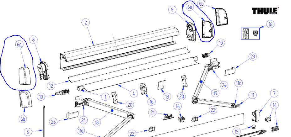 Caches latéraux pour store THULE 4200 anthracite