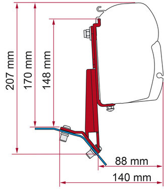 FIAMMA F35 and F45 adapter for Ford Custom UK (RHD)