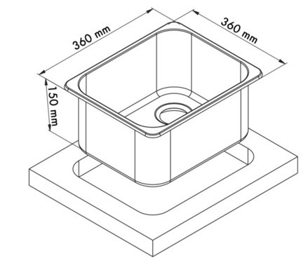 CARBEST square stainless steel sink