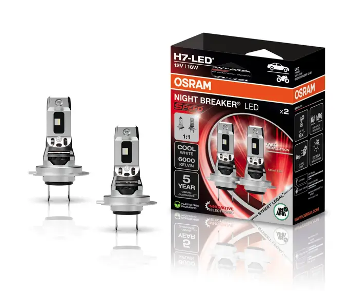 Bombillas OSRAM Night Breaker SPEED LED H7 6000K homologadas