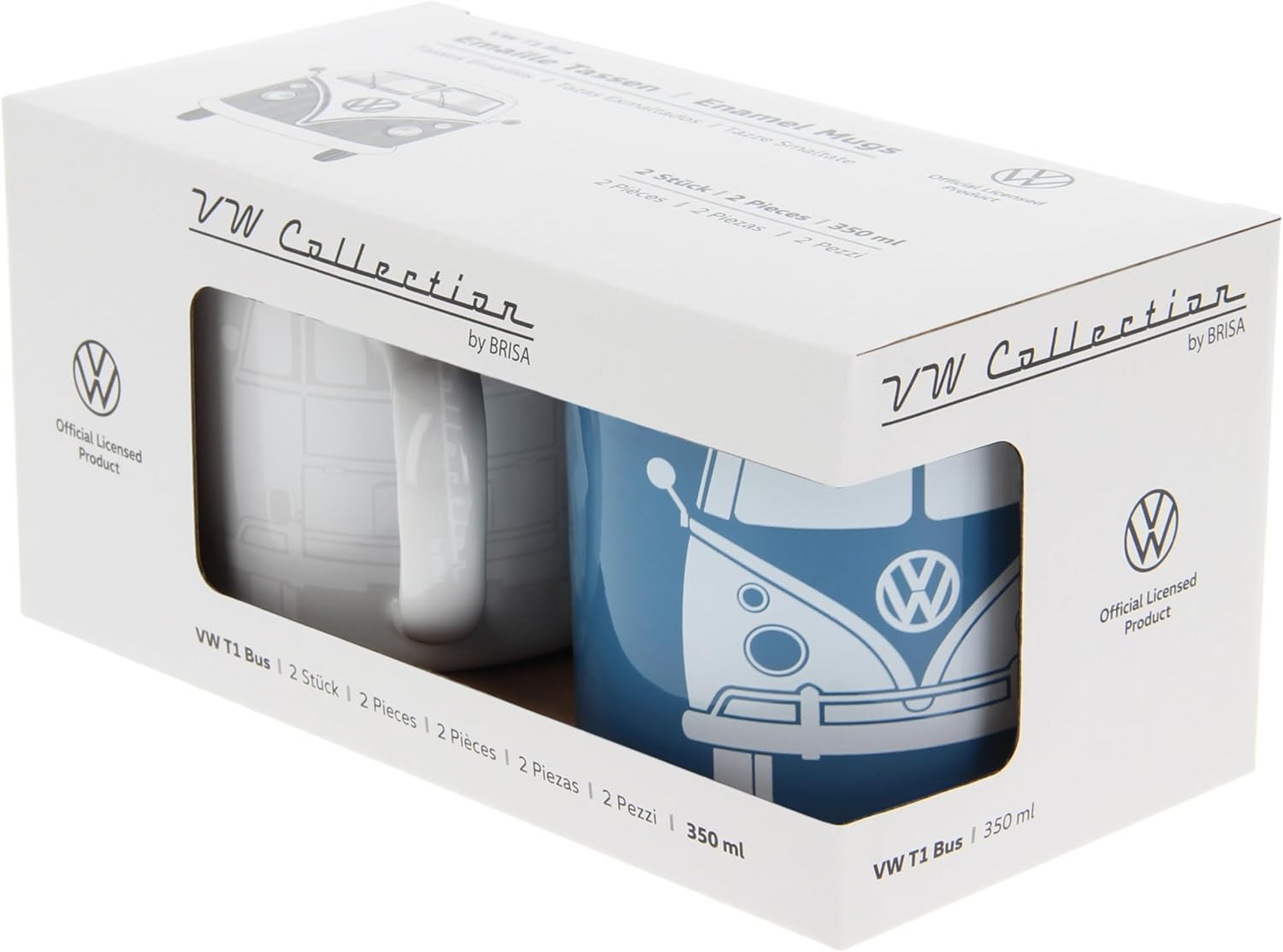 Set mit 2 Emaille-Bechern der VW Collection