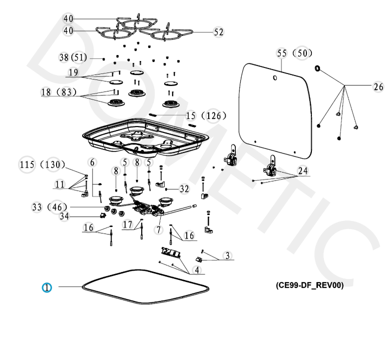 DOMETIC kitchen rubber HBG3445/HBG2335