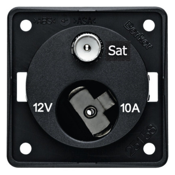 BERKER socket for antenna and 12v anthracite