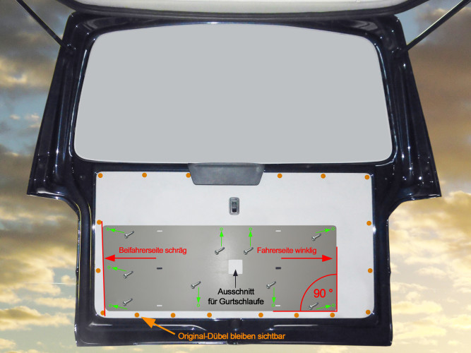 VW T5 / T6 tailgate seat-carrier organizer