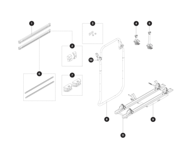 Thule Elite Van XT Fiat Ducato bike rack spare parts (aluminum) B-STOCK