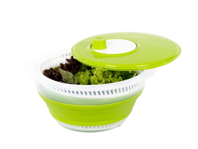 Centrifugadora de ensalada plegable color blanco/verde