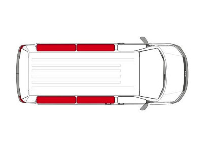 Thermal insulation for the passenger compartment of the Ford Custom V710/VW T7 Transporter and Caravelle long chassis (L2) Thermal insulation for the passenger compartment of the Ford Custom V710/VW T7 Transporter and Caravelle long chassis (L2)