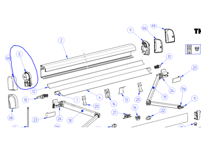 Thule Omnistor tapa interna amb mecanisme de gir esquerra 4200 antracita