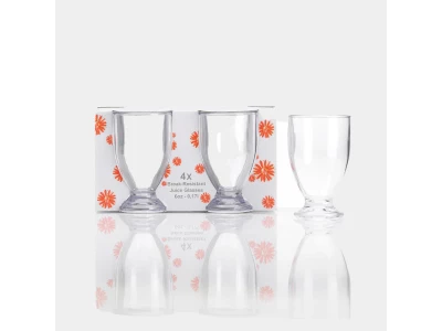 Set 4 vasos con pie transparentes