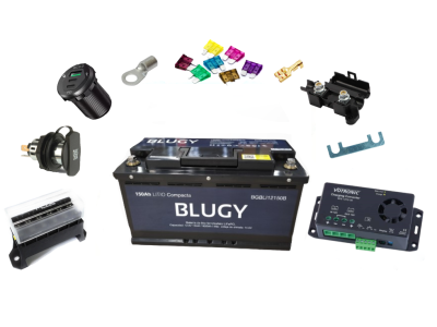 BLUGY 150Ah LITHIUM BMS/Bluetooth installation kit with 30Ah Votronic Booster for MB W639 and W447