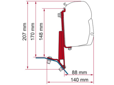 Adaptador FIAMMA F35 i F45 per a Ford Custom versió UK (RHD - volant a la dreta)