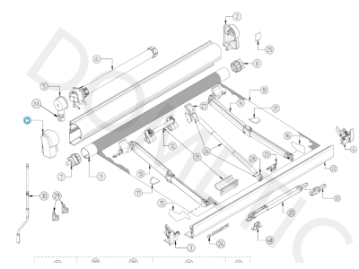 Tapa esquerra per a tendal DOMETIC PW1500 antracita