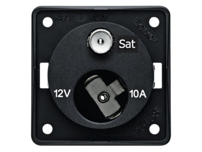 BERKER socket for antenna and 12v anthracite